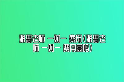 雅思老师 一对一 费用(雅思老师 一对一 费用高吗)