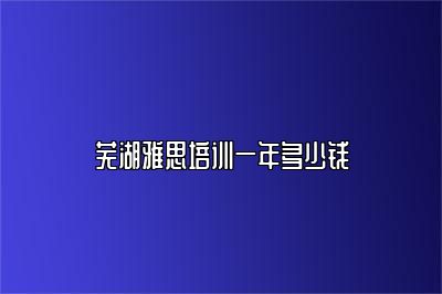 芜湖雅思培训一年多少钱