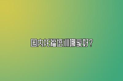 国内托福培训哪家好？