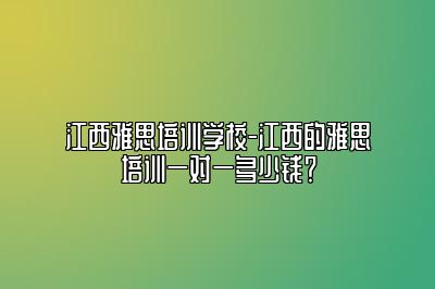 江西雅思培训学校-江西的雅思培训一对一多少钱？