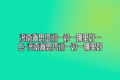 济南雅思培训一对一哪里好一点-济南雅思培训一对一哪里好