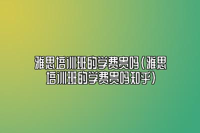 雅思培训班的学费贵吗(雅思培训班的学费贵吗知乎)