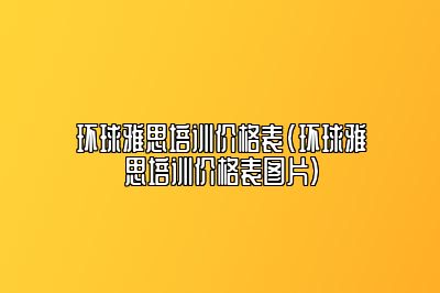 环球雅思培训价格表(环球雅思培训价格表图片)