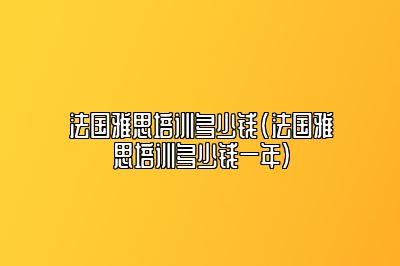 法国雅思培训多少钱(法国雅思培训多少钱一年)