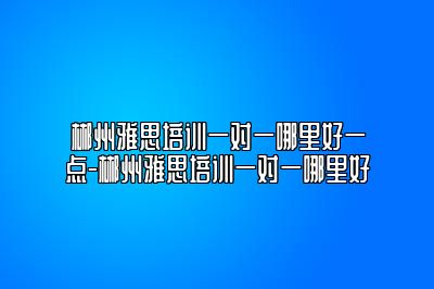 郴州雅思培训一对一哪里好一点-郴州雅思培训一对一哪里好