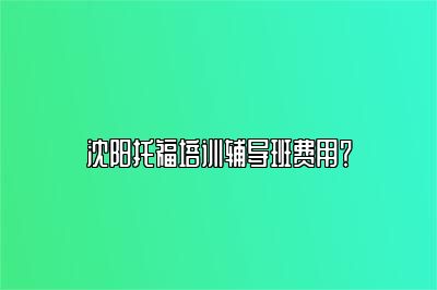 沈阳托福培训辅导班费用？