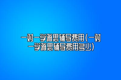 一对一学雅思辅导费用(一对一学雅思辅导费用多少)