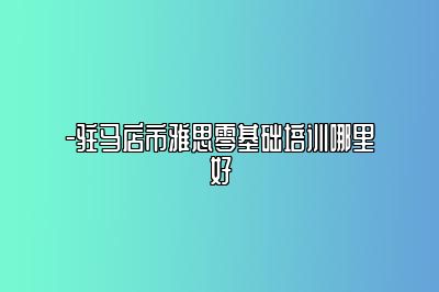 -驻马店市雅思零基础培训哪里好