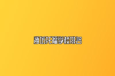 潍坊托福学校排名