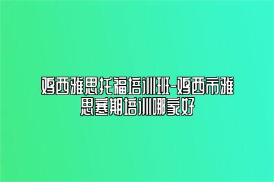 鸡西雅思托福培训班-鸡西市雅思寒期培训哪家好