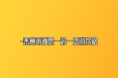 -泰州市雅思一对一培训价格