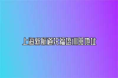 上海新航道托福培训班地址
