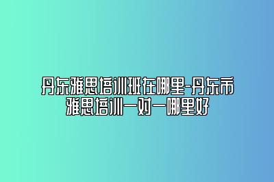 丹东雅思培训班在哪里-丹东市雅思培训一对一哪里好