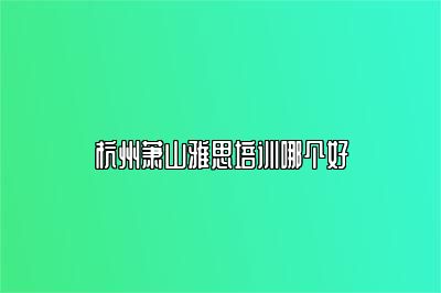 杭州萧山雅思培训哪个好