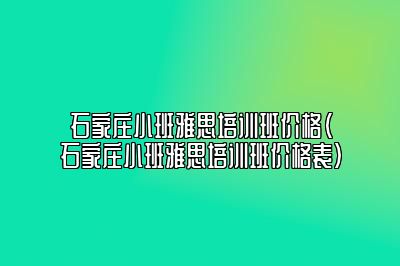 石家庄小班雅思培训班价格(石家庄小班雅思培训班价格表)