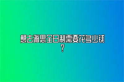 想去雅思全日制需要花多少钱？