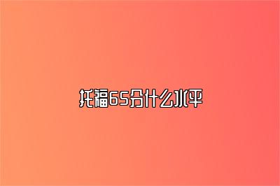 托福65分什么水平