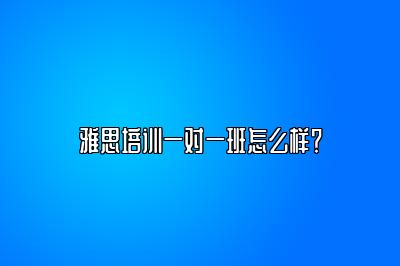 雅思培训一对一班怎么样？