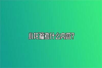 小托福考什么内容？