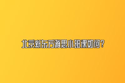 北京新东方雅思小班课如何?