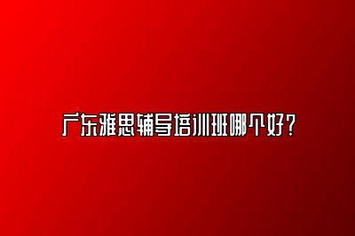 广东雅思辅导培训班哪个好？