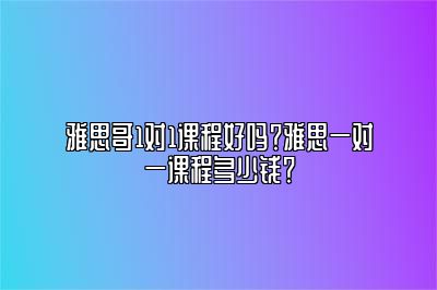 雅思哥1对1课程好吗？雅思一对一课程多少钱？