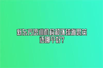 新东方培训机构和环球雅思英语哪个好？