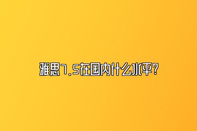 雅思7.5在国内什么水平?