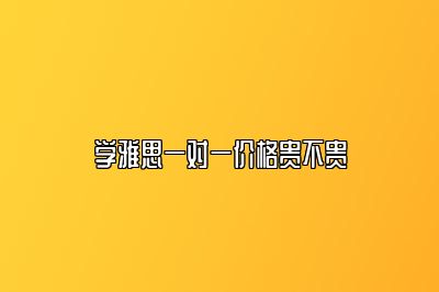 学雅思一对一价格贵不贵