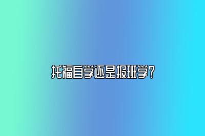 托福自学还是报班学？