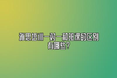 雅思培训一对一和班课的区别有哪些?