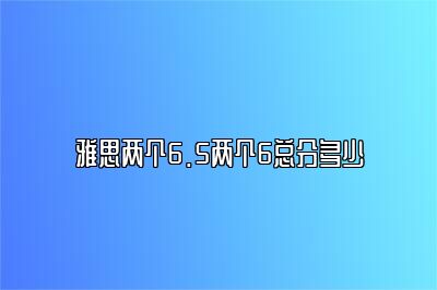 雅思两个6.5两个6总分多少