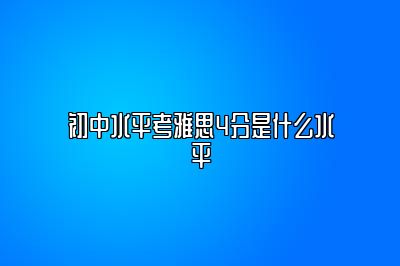 初中水平考雅思4分是什么水平