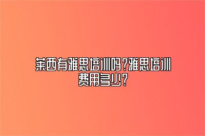 莱西有雅思培训吗？雅思培训费用多少？