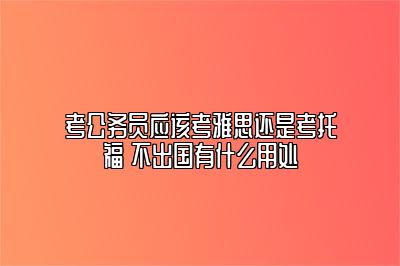 考公务员应该考雅思还是考托福 不出国有什么用处