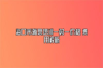 海口市雅思培训一对一价格 费用解析