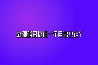 新疆雅思培训一个月多少钱?