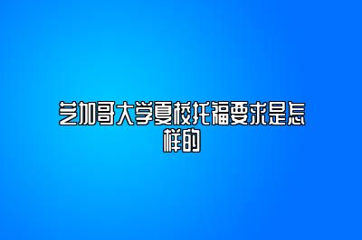 芝加哥大学夏校托福要求是怎样的