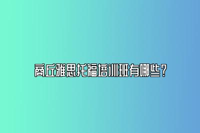 商丘雅思托福培训班有哪些？