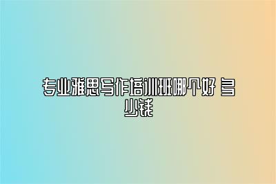 专业雅思写作培训班哪个好 多少钱