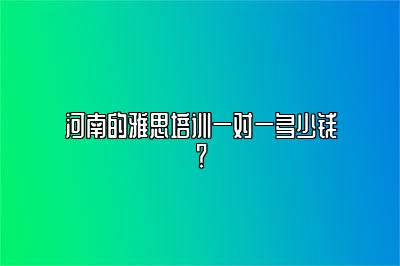 河南的雅思培训一对一多少钱？