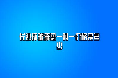 长沙环球雅思一对一价格是多少