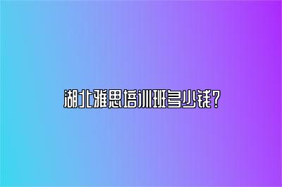 湖北雅思培训班多少钱？