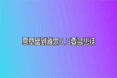 零基础到雅思6.5要多少钱