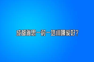 成都雅思一对一培训哪家好？