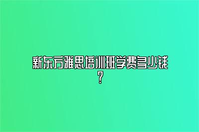 新东方雅思培训班学费多少钱？