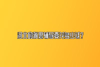 河北的雅思辅导要花多少钱？