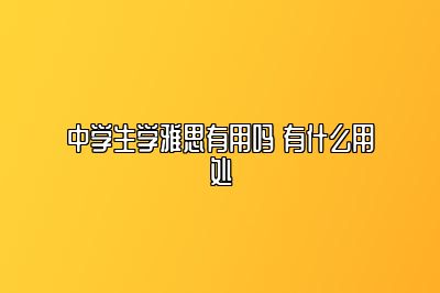 中学生学雅思有用吗 有什么用处