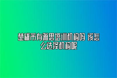 楚雄市有雅思培训机构吗 该怎么选择机构呢