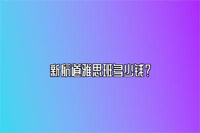 新航道雅思班多少钱？